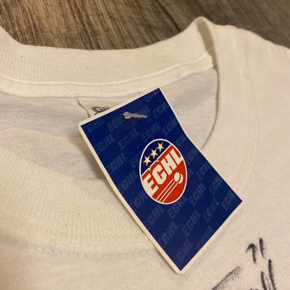 Florida Everblades ECHL Hockey Short Sleeve T-shirt Sz Large 04-05 SIGNED White - Picture 5 of 7